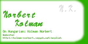 norbert kolman business card